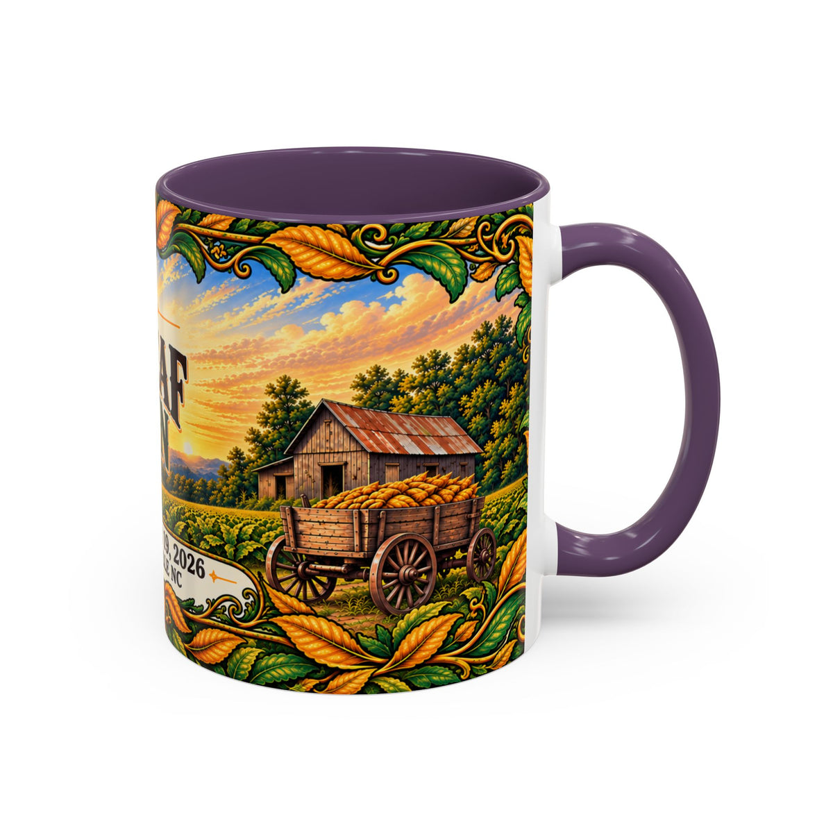 Bright Leaf Hoedown Coffee Mug Wrap — Caswell County Event Souvenir (Sept 19, 2026)