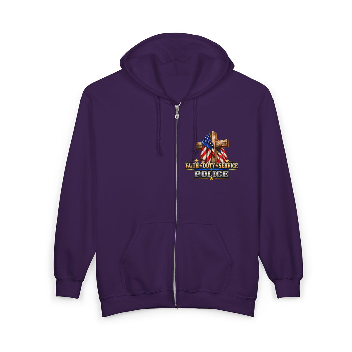 Police Officer Stand for the Flag, Kneel for the Cross - Hoodie