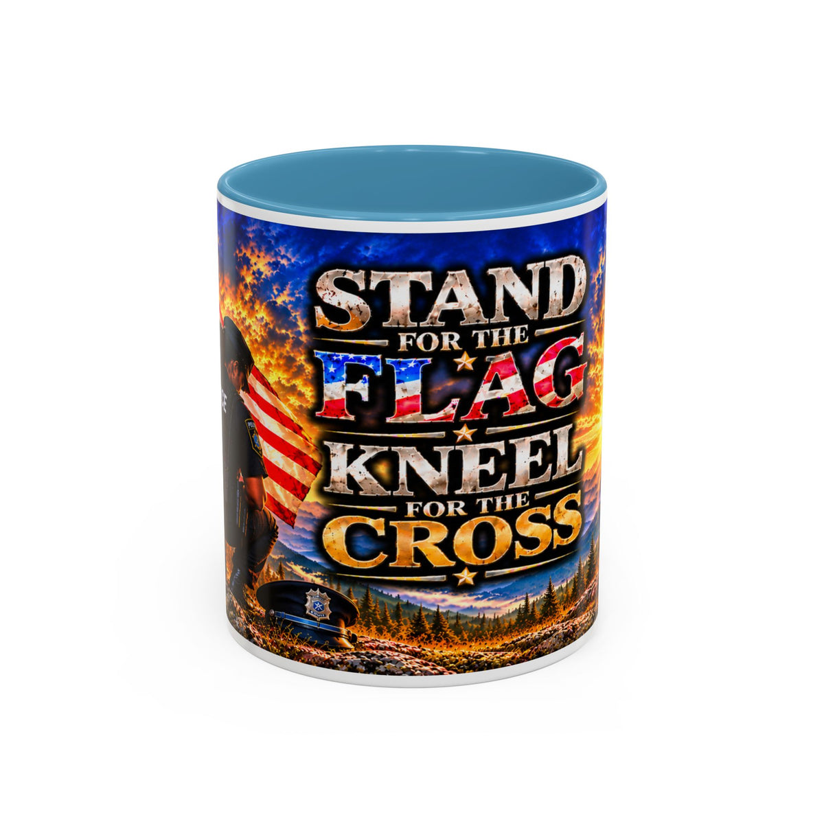 Stand for the Flag, Kneel for the Cross Coffee Mug_BF