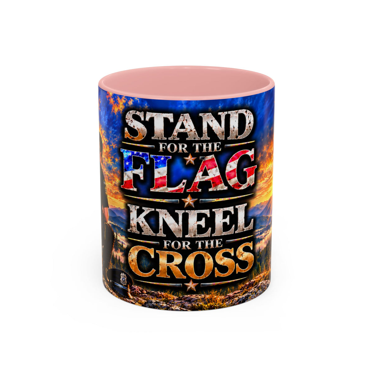 Coffee Mug - "Stand for the Flag, Kneel for the Cross" Police Officer Tribute 11oz or 15oz Mug_WF