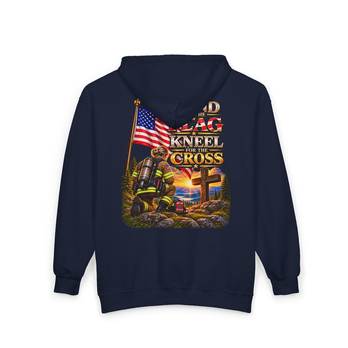 Firefighter 3 Stand for the Flag, Kneel for the Cross - Hoodie