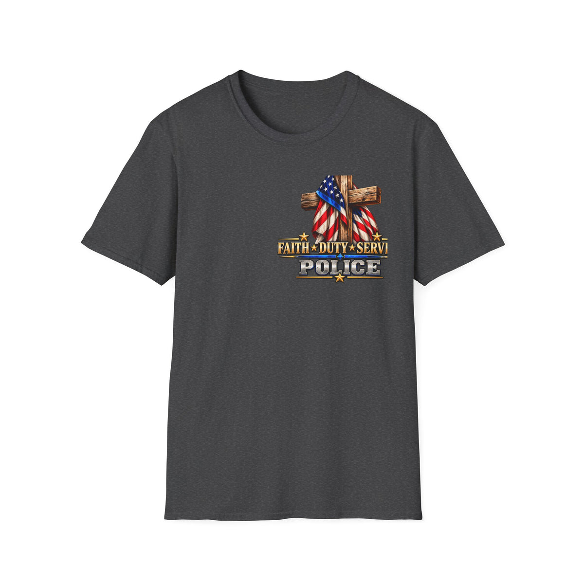 Stand for the Flag, Kneel for the Cross Police T-Shirt