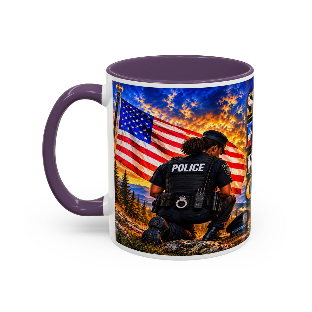 Stand for the Flag, Kneel for the Cross Coffee Mug_BF