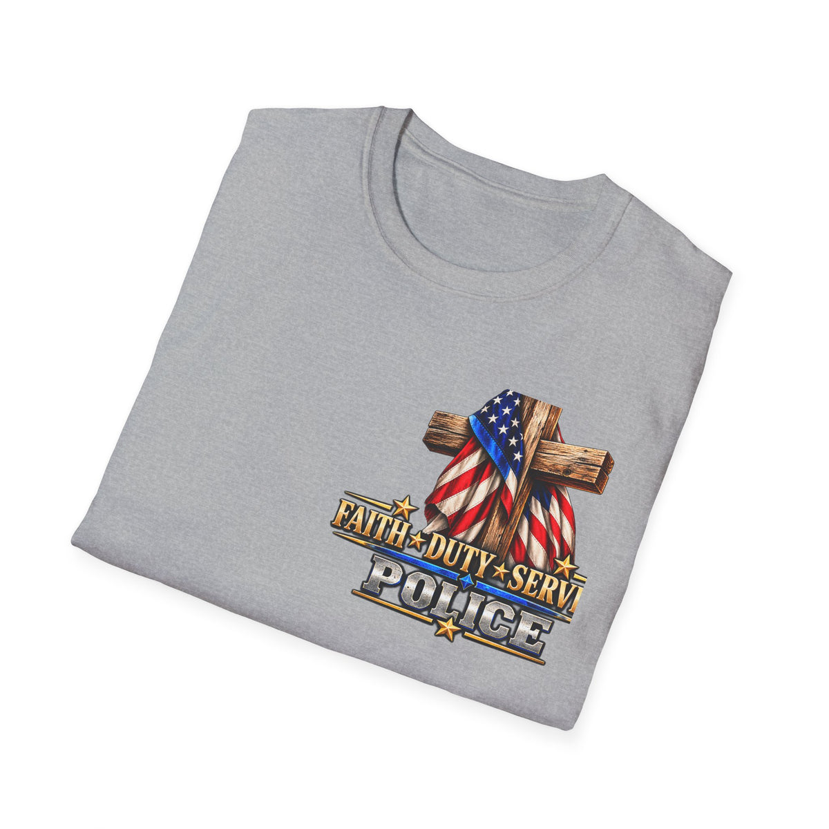 Stand for the Flag, Kneel for the Cross Police T-Shirt