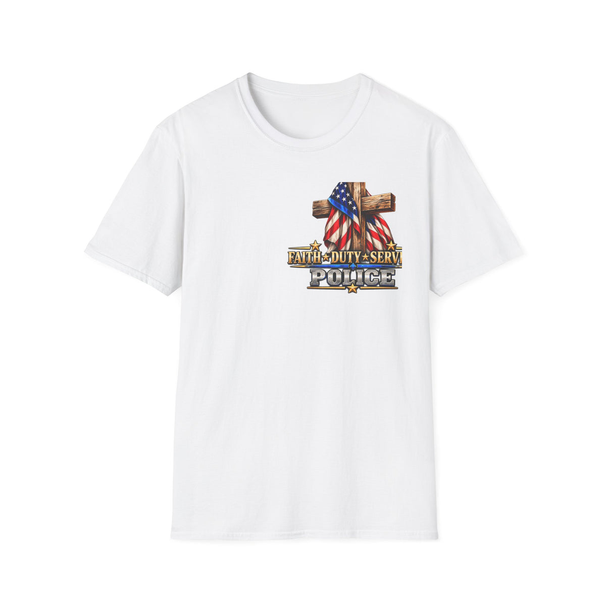 Stand for the Flag, Kneel for the Cross Police T-Shirt