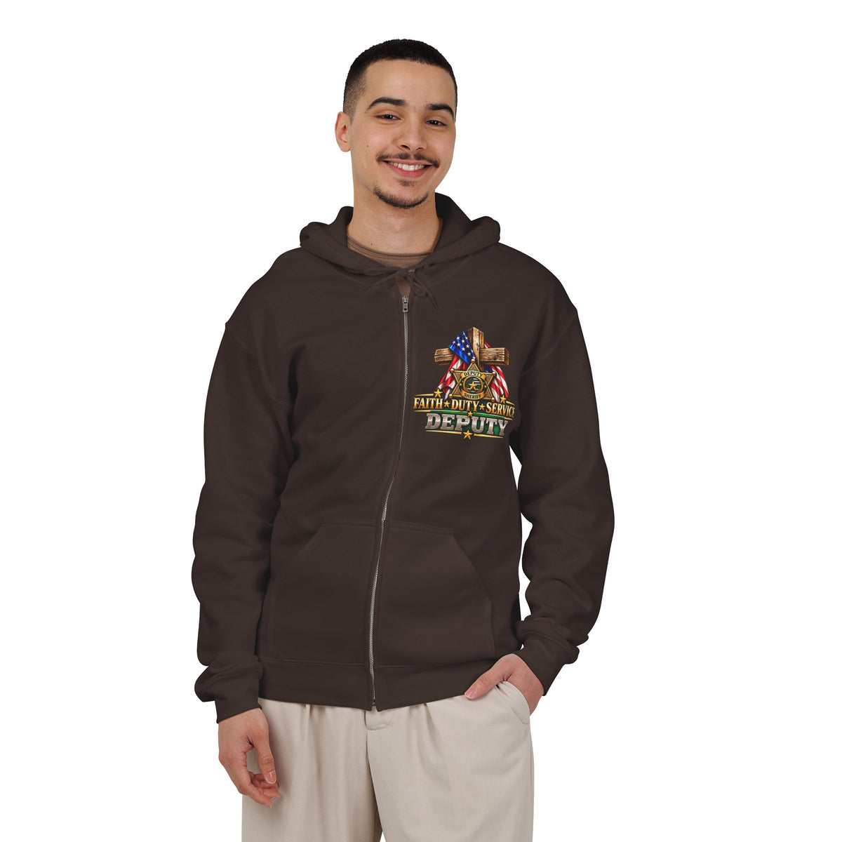 Deputy Sheriff Stand for the Flag, Kneel for the Cross - Hoodie
