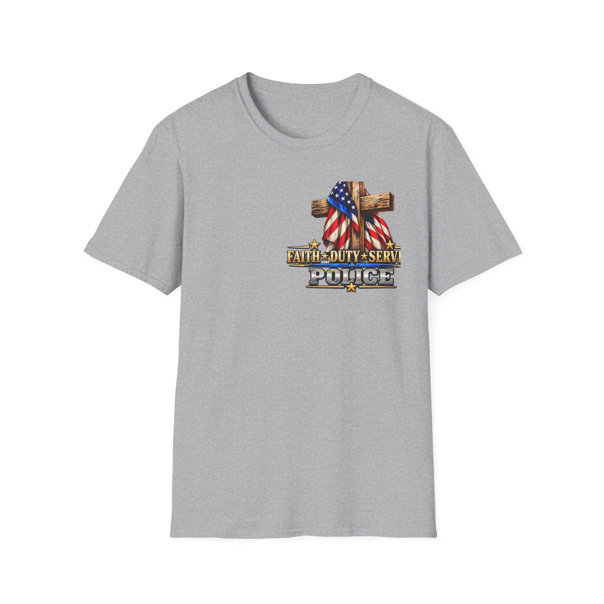 Stand for the Flag, Kneel for the Cross Police T-Shirt