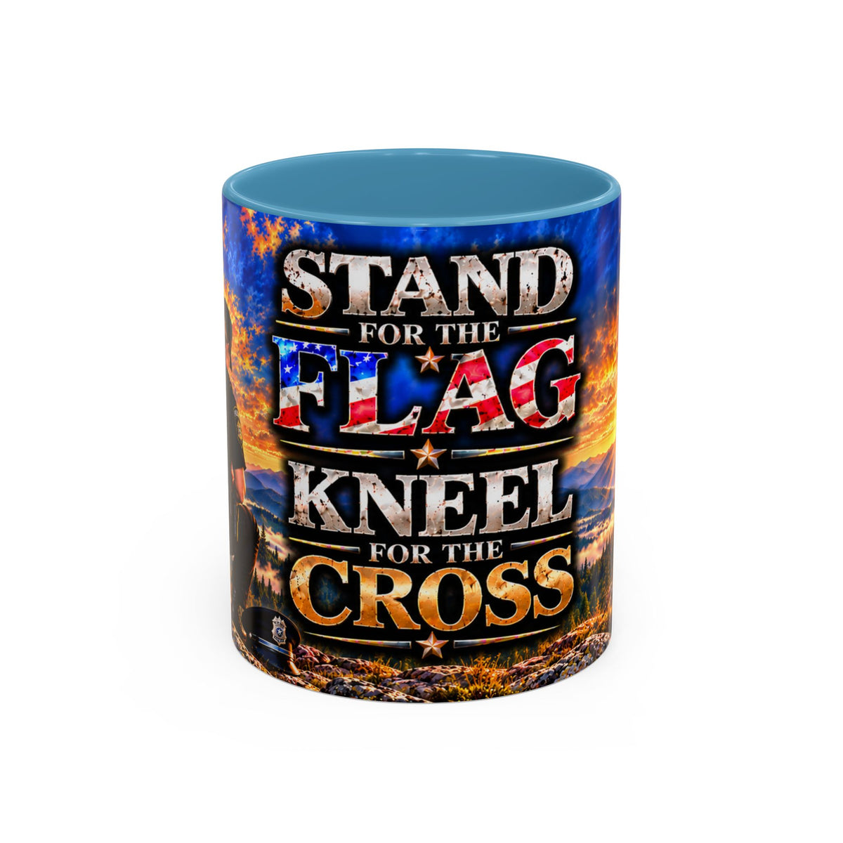 Coffee Mug - "Stand for the Flag, Kneel for the Cross" Police Officer Tribute 11oz or 15oz Mug_WF