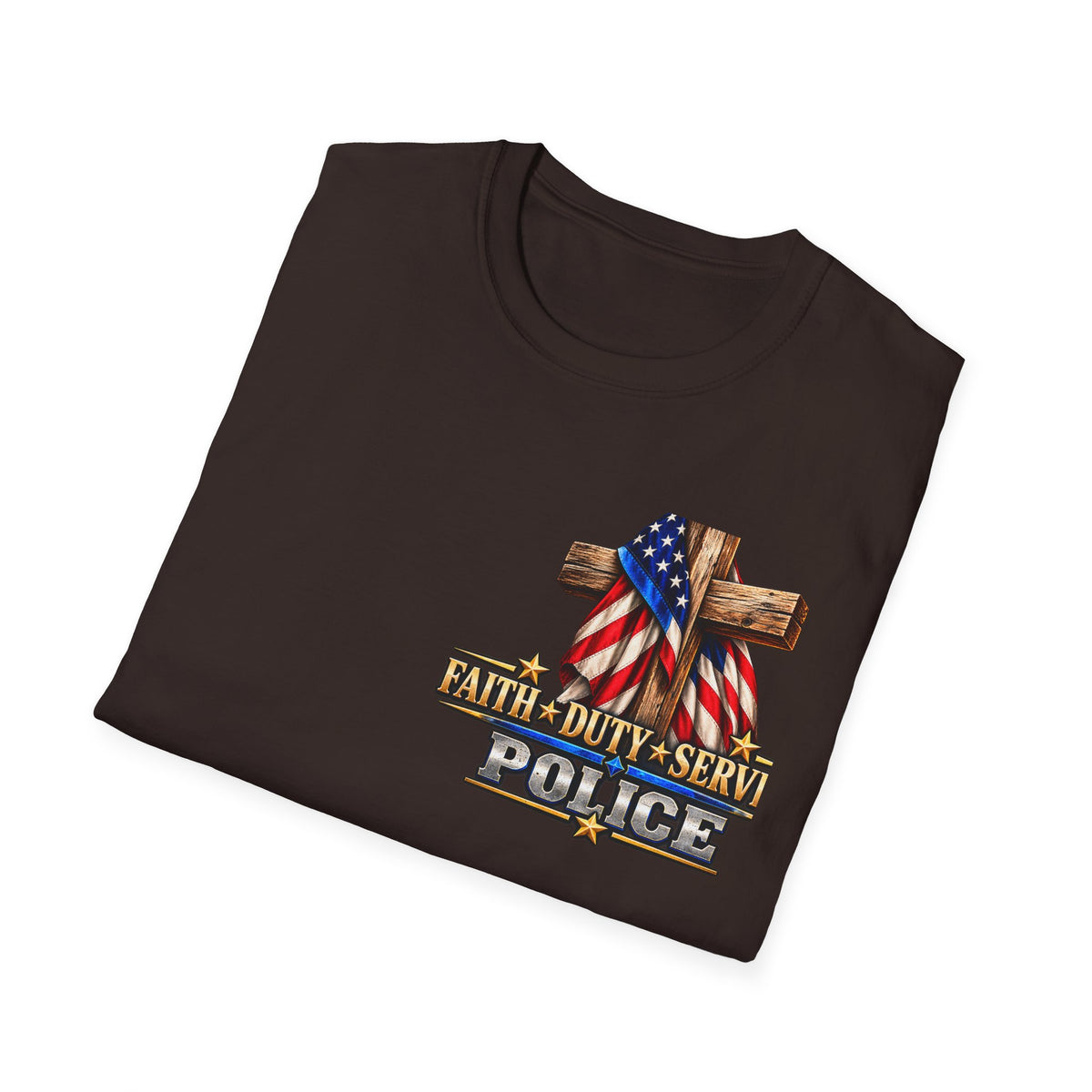 Stand for the Flag, Kneel for the Cross Police T-Shirt