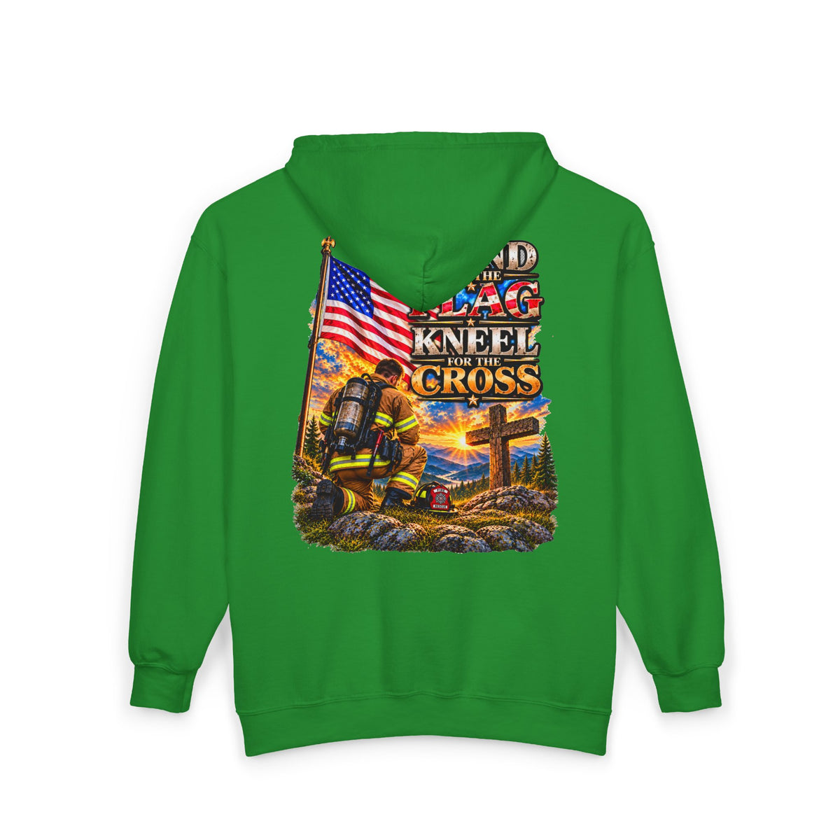 Firefighter Stand for the Flag, Kneel for the Cross - Hoodie