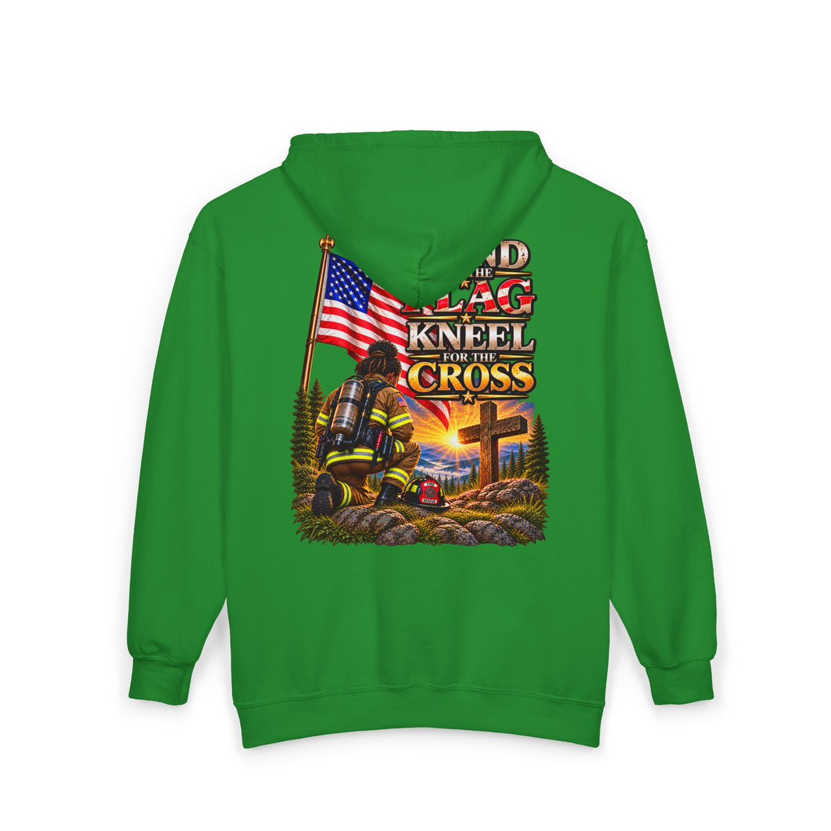 Firefighter 4 Stand for the Flag, Kneel for the Cross - Hoodie