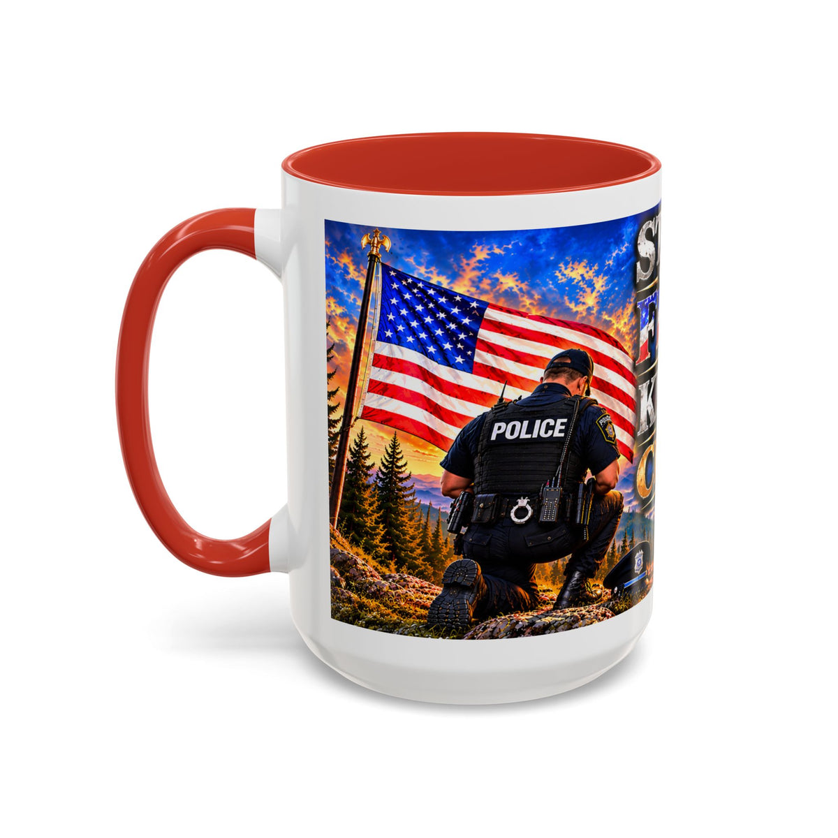 Stand for the Flag, Kneel for the Cross Coffee Mug