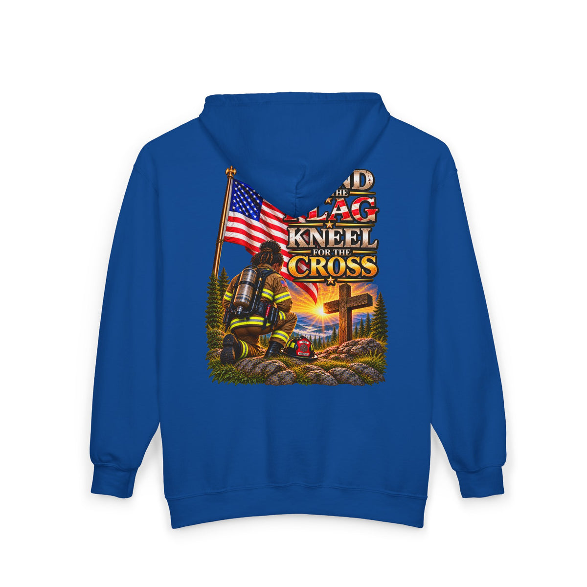 Firefighter 4 Stand for the Flag, Kneel for the Cross - Hoodie