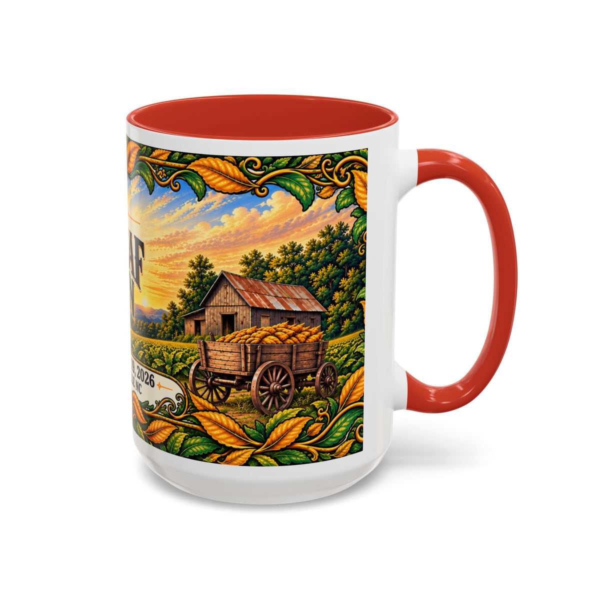 Bright Leaf Hoedown Coffee Mug Wrap — Caswell County Event Souvenir (Sept 19, 2026)