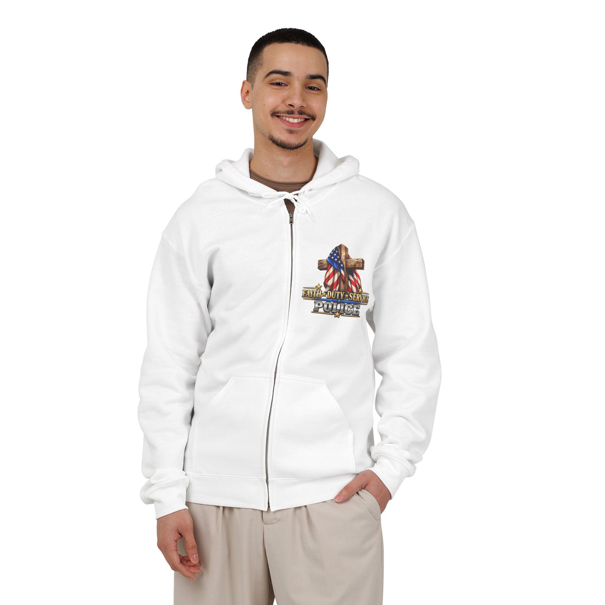 Police Officer Stand for the Flag, Kneel for the Cross - Hoodie