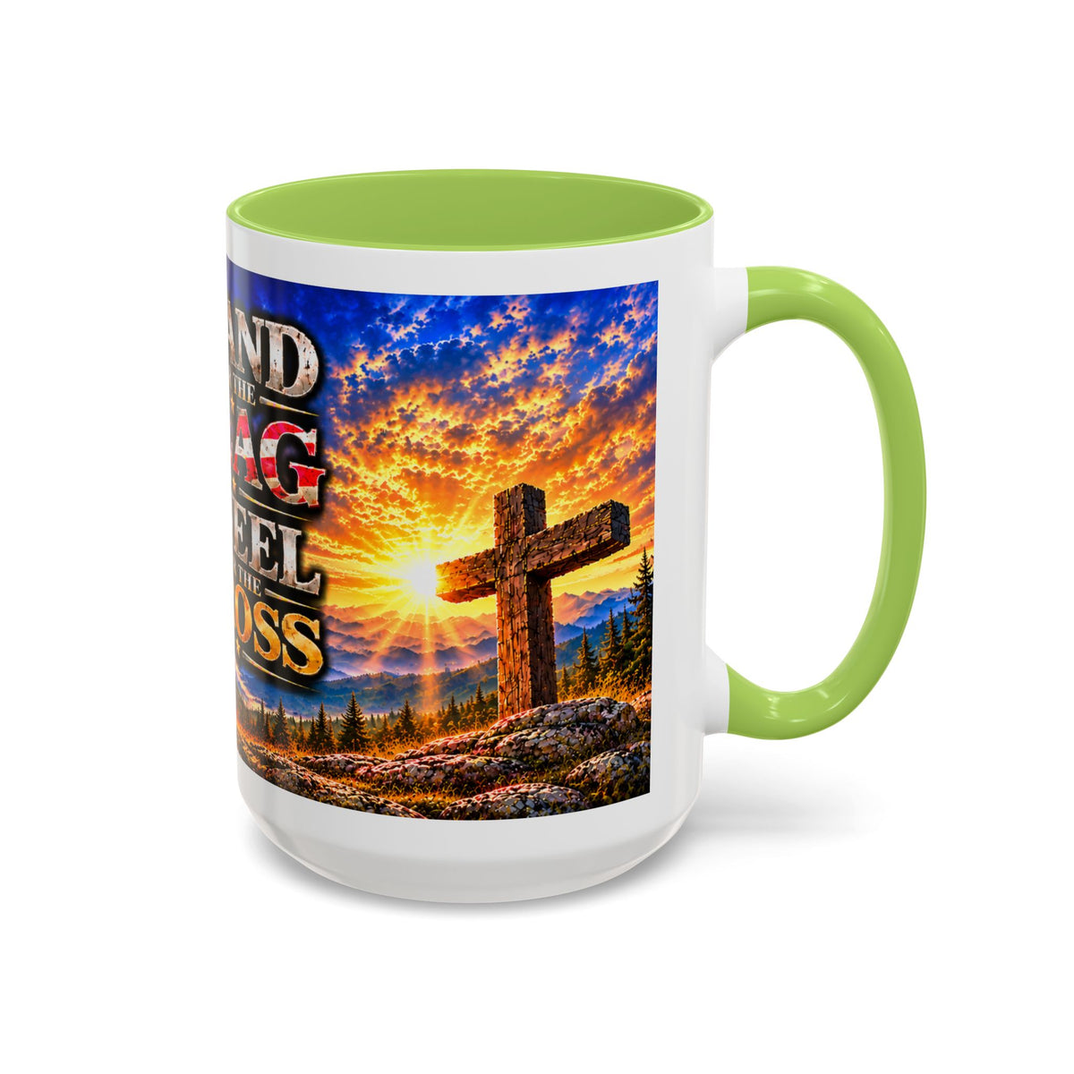 Stand for the Flag, Kneel for the Cross Coffee Mug_BF