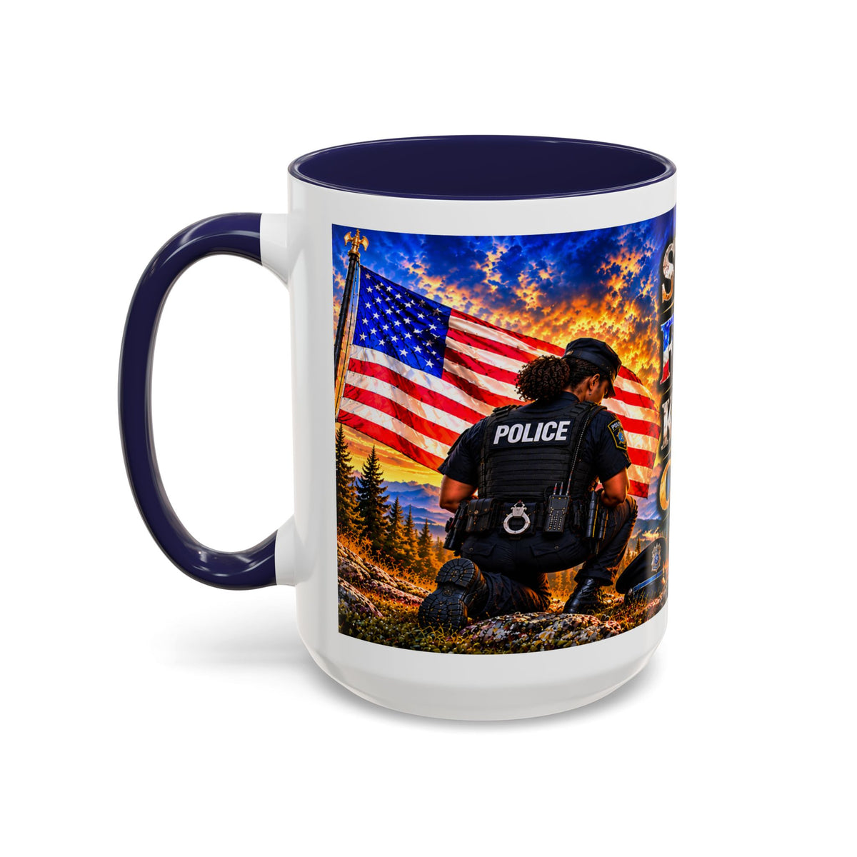 Stand for the Flag, Kneel for the Cross Coffee Mug_BF