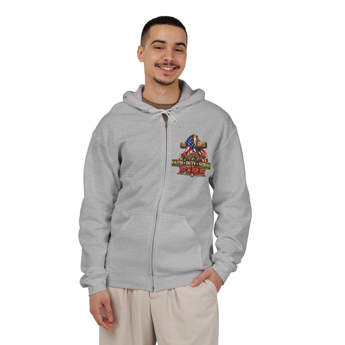 Firefighter Stand for the Flag, Kneel for the Cross - Hoodie