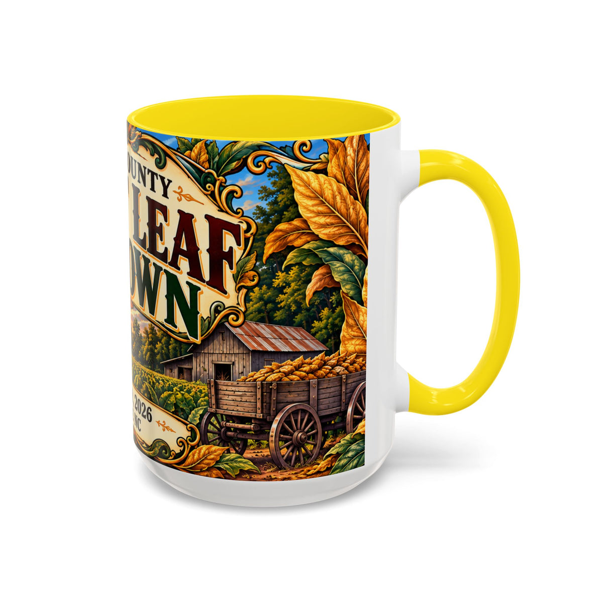 15oz Mug_Bright Leaf Hoedown Coffee Mug — Vintage Fall Festival