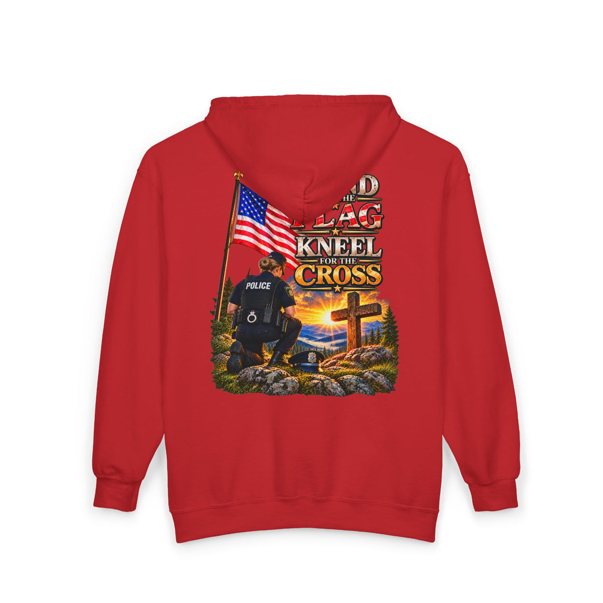 Police Officer 3 Stand for the Flag, Kneel for the Cross - Hoodie