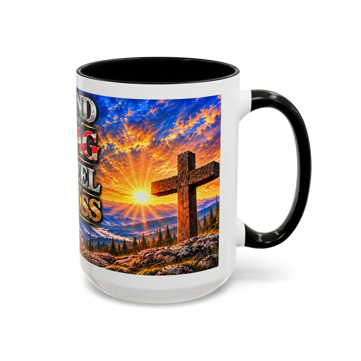 Stand for the Flag, Kneel for the Cross Coffee Mug