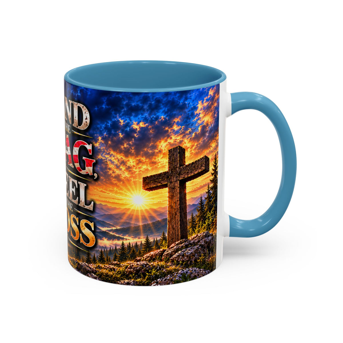 Firefighter Coffee Mug - "Stand for the Flag, Kneel for the Cross" Patriotic  Accent Mug