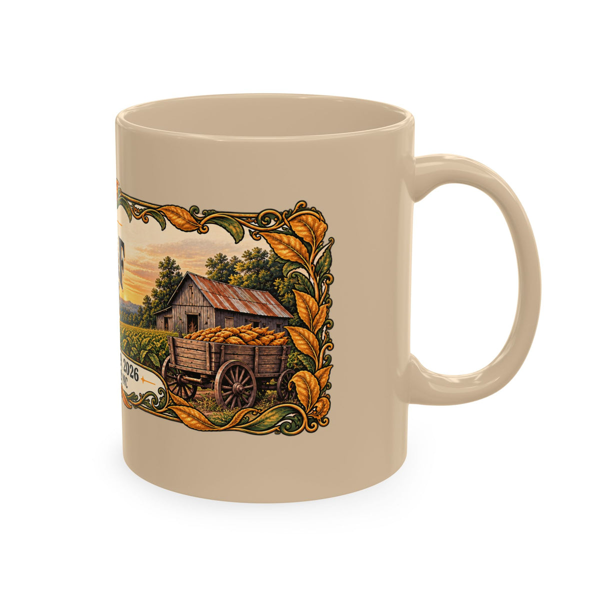 Bright Leaf Hoedown Ceramic Mug — Yanceyville NC Event Souvenir (Sept 19, 2026)