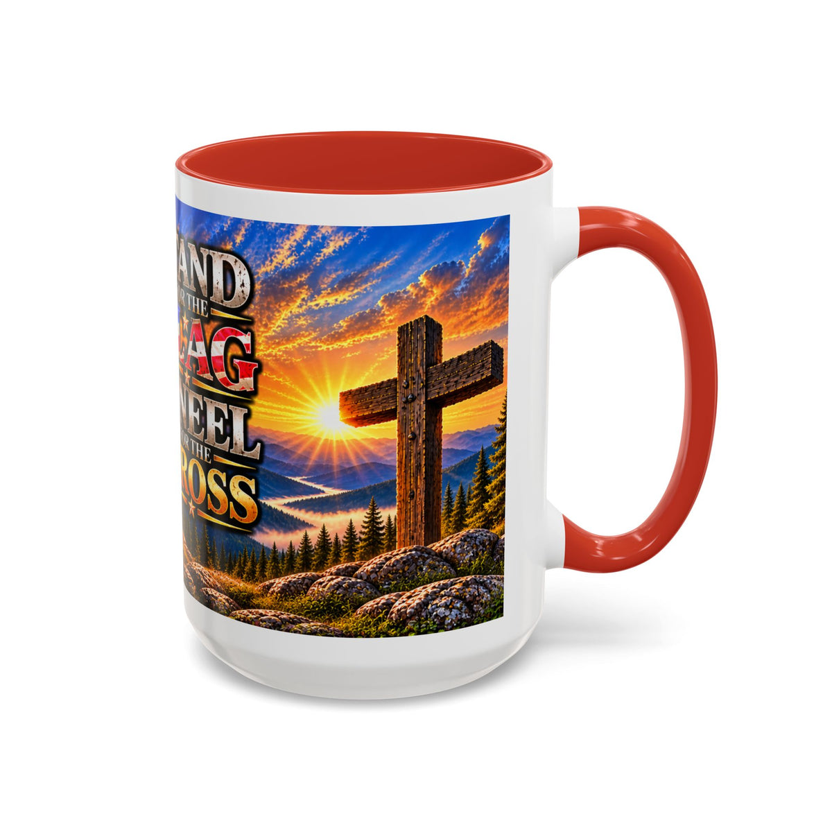 Riner_Firefighter_Stand for the Flag, Kneel for the Cross Coffee Mug_WM