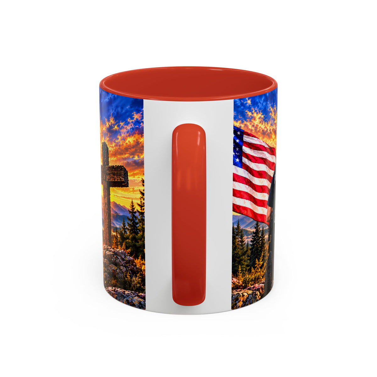 Coffee Mug - "Stand for the Flag, Kneel for the Cross" Police Officer Tribute 11oz or 15oz Mug_WF