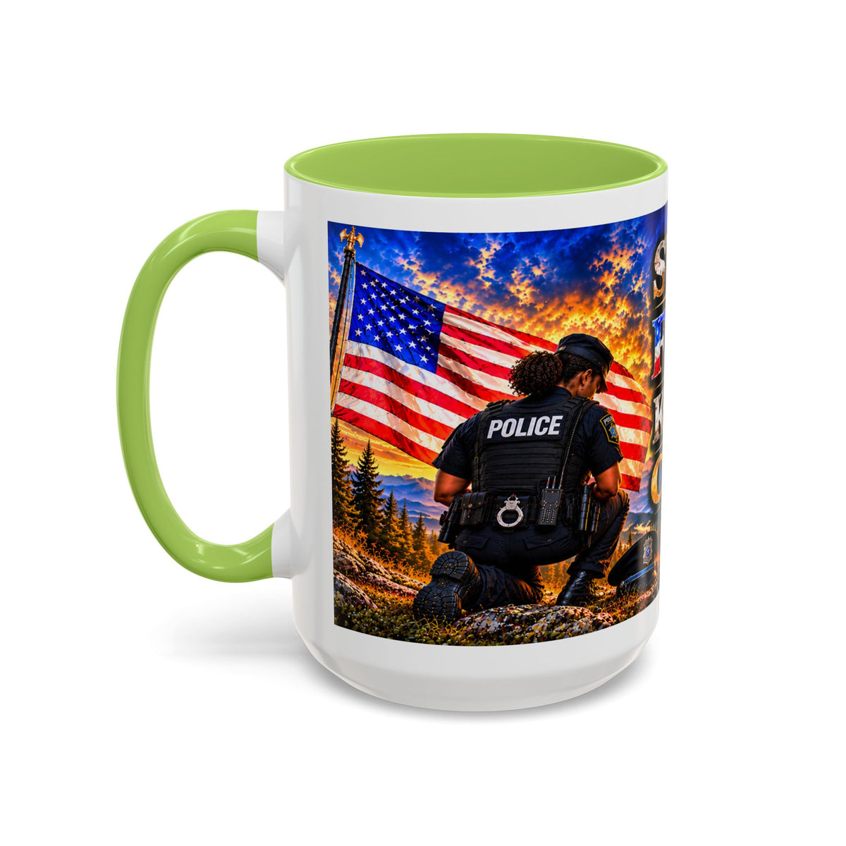 Stand for the Flag, Kneel for the Cross Coffee Mug_BF