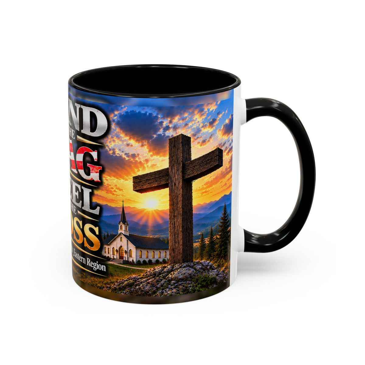 Pastor of EFC_ER_Stand for the Flag, Kneel for the Cross Accent Coffee Mug - Patriotic 11oz