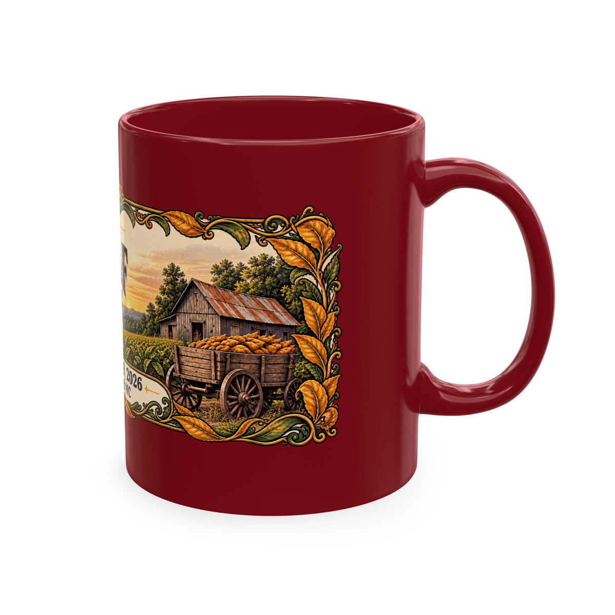 Bright Leaf Hoedown Ceramic Mug — Yanceyville NC Event Souvenir (Sept 19, 2026)