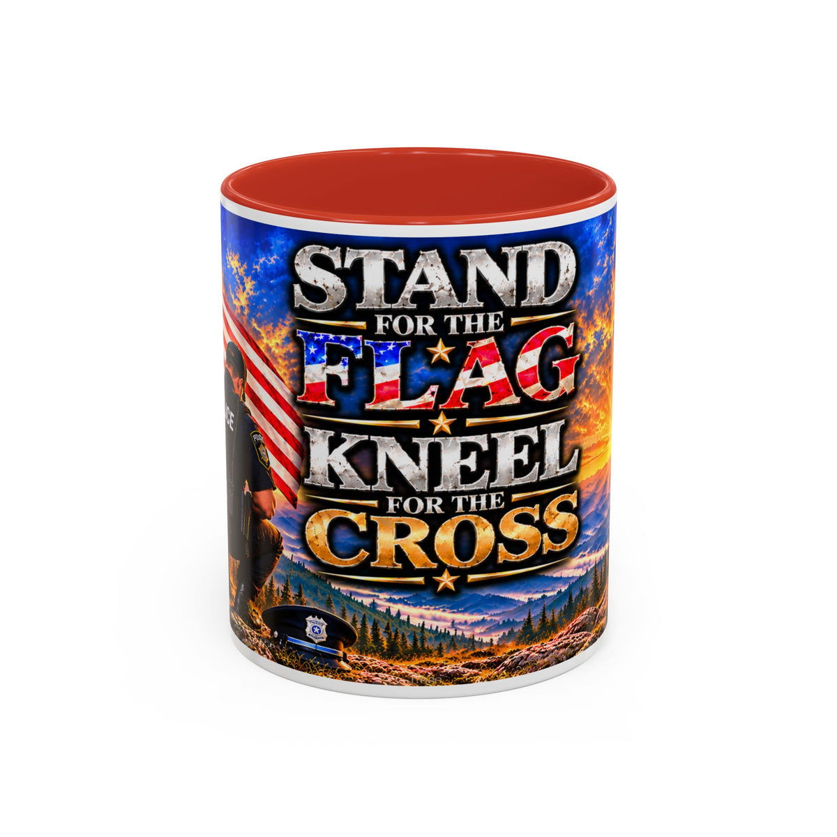 Stand for the Flag, Kneel for the Cross Coffee Mug