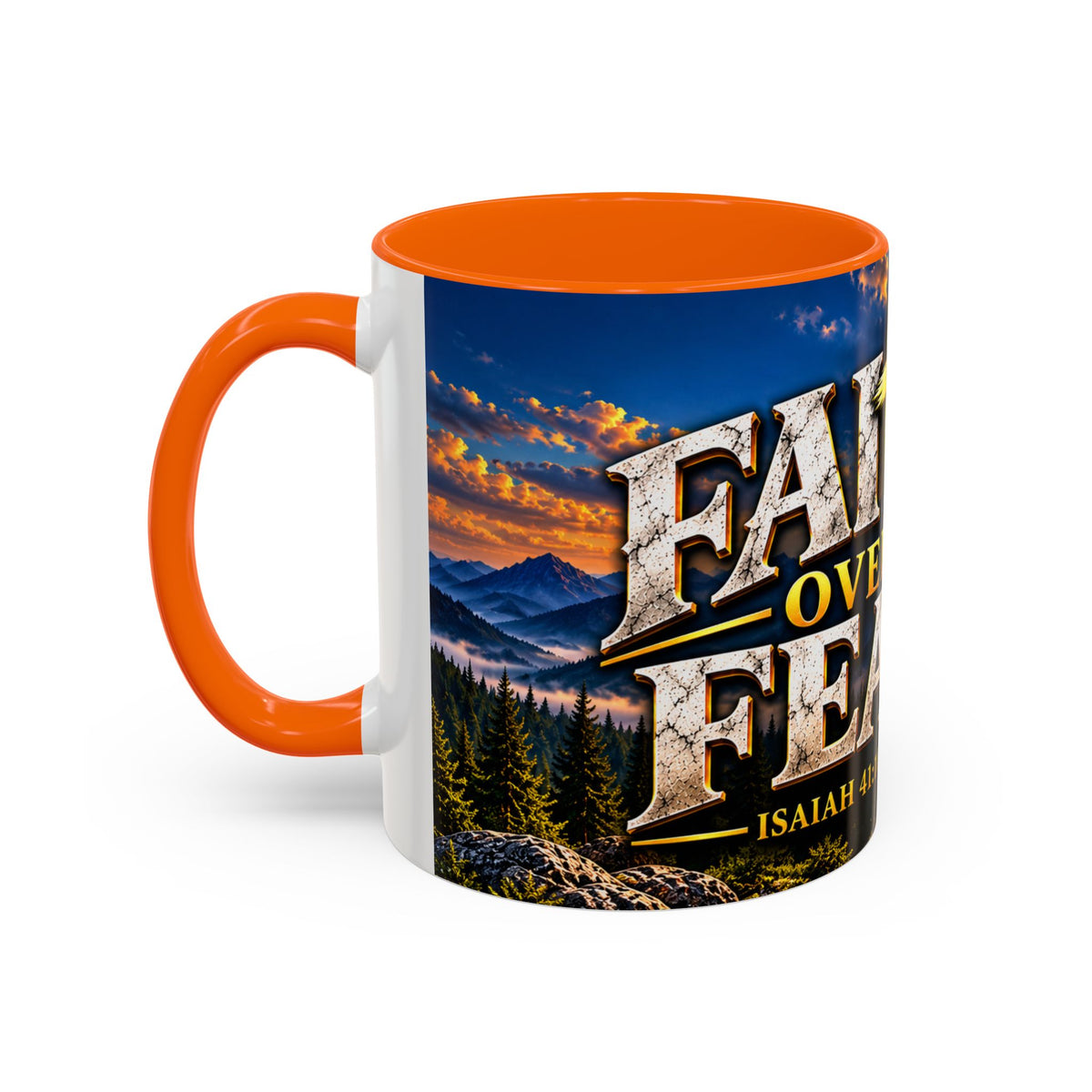 Faith Over Fear – Isaiah 41:10 KJV Christian Coffee Mug – 11 oz. & 15 oz.