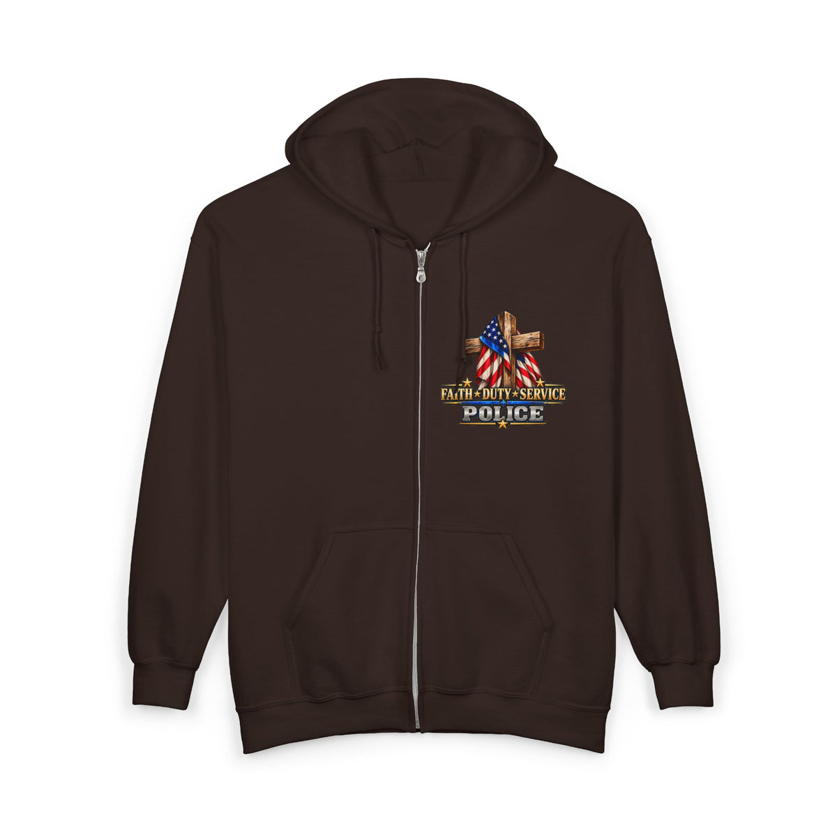Police Officer Stand for the Flag, Kneel for the Cross - Hoodie