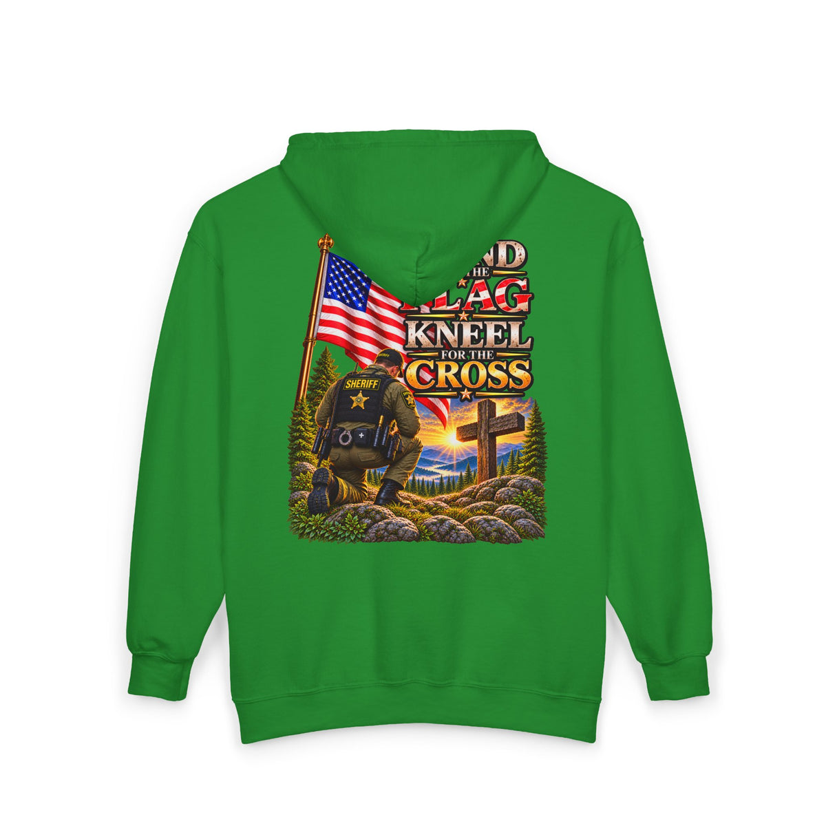 Deputy Sheriff Stand for the Flag, Kneel for the Cross - Hoodie