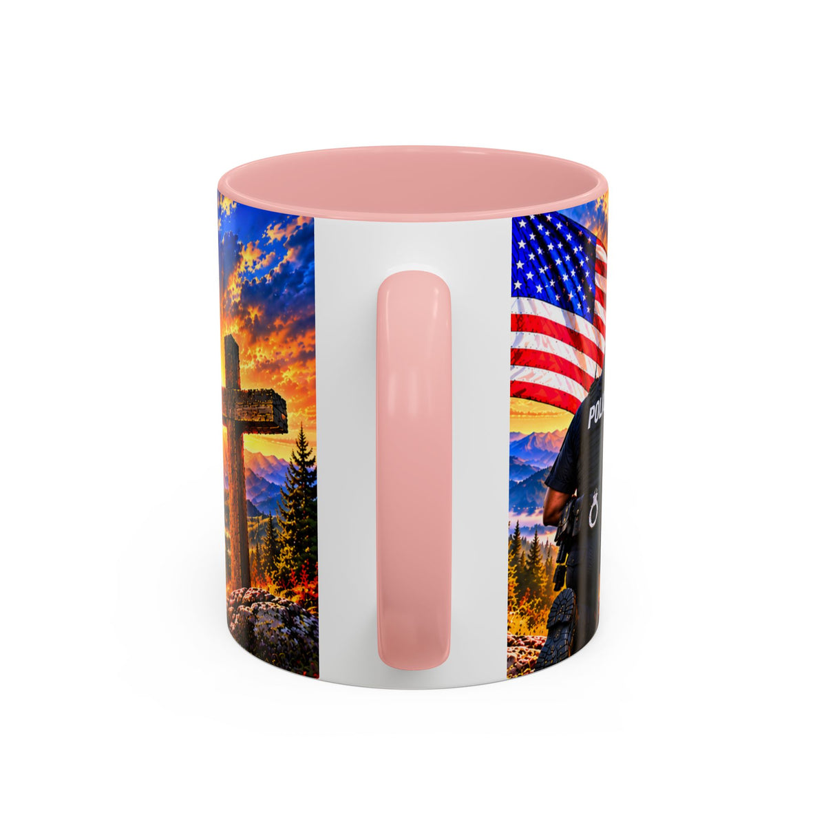 Coffee Mug - "Stand for the Flag, Kneel for the Cross" Police Officer Tribute 11oz or 15oz Mug