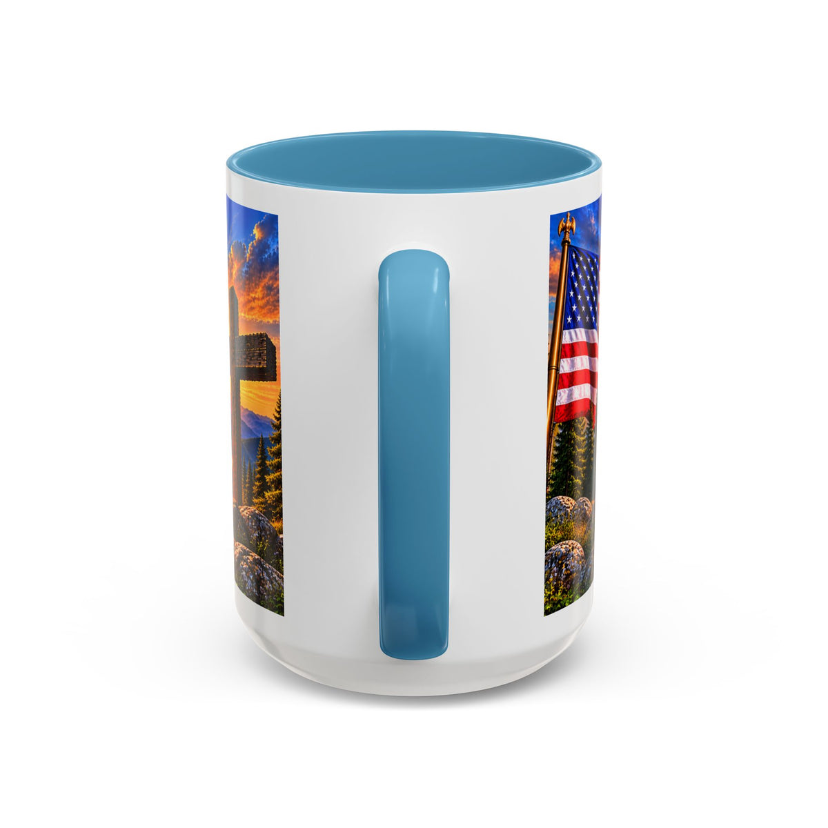 Riner_Firefighter_Stand for the Flag, Kneel for the Cross Coffee Mug_WM