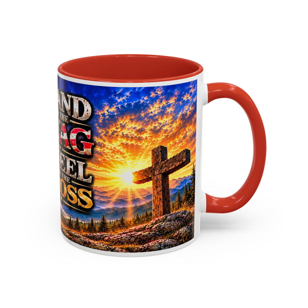 Stand for the Flag, Kneel for the Cross Coffee Mug_BF