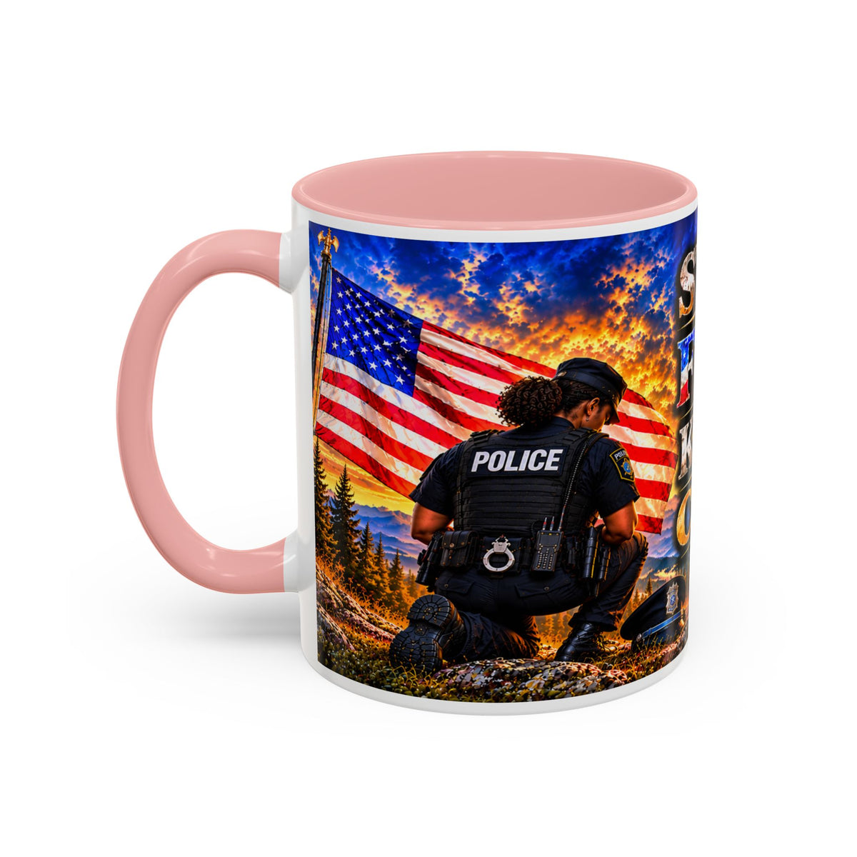 Stand for the Flag, Kneel for the Cross Coffee Mug_BF